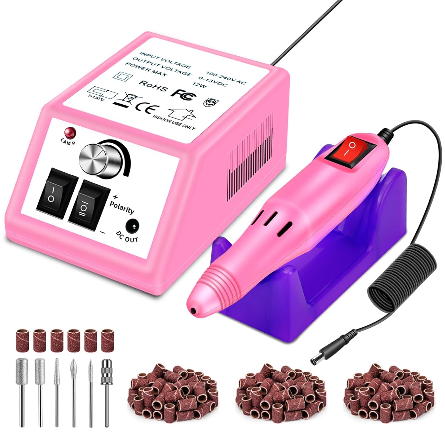 20,000 RPM Nail Drill Kit — Portable Electric E-File