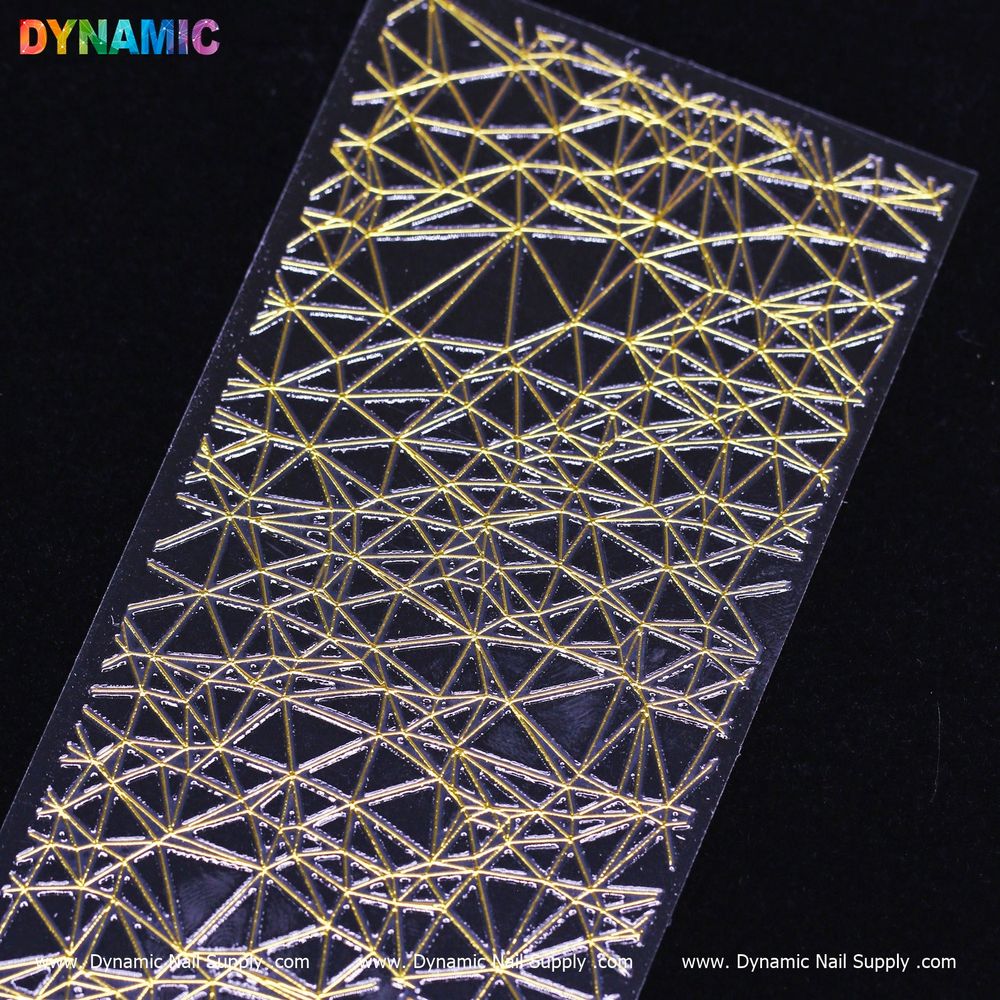 Gold Geometric Nail Stickers for This Season’s Net-Texture Looks