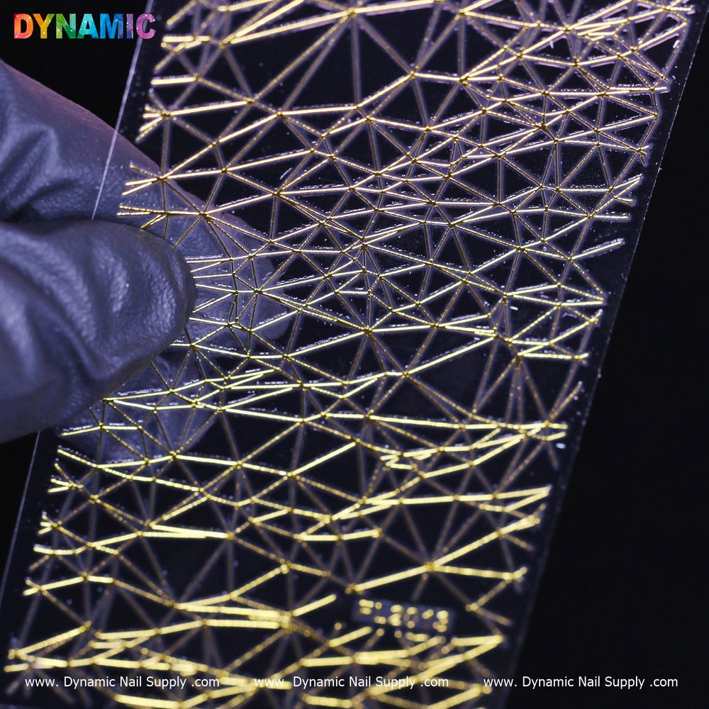 gold geometric net texture sticker - 2