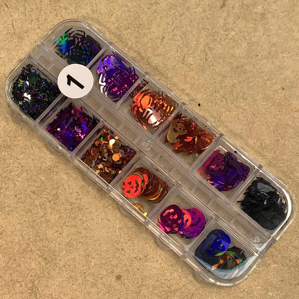Halloween nail glitter sequins cases - 2