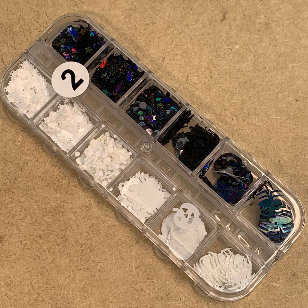 Halloween nail glitter sequins cases - 3