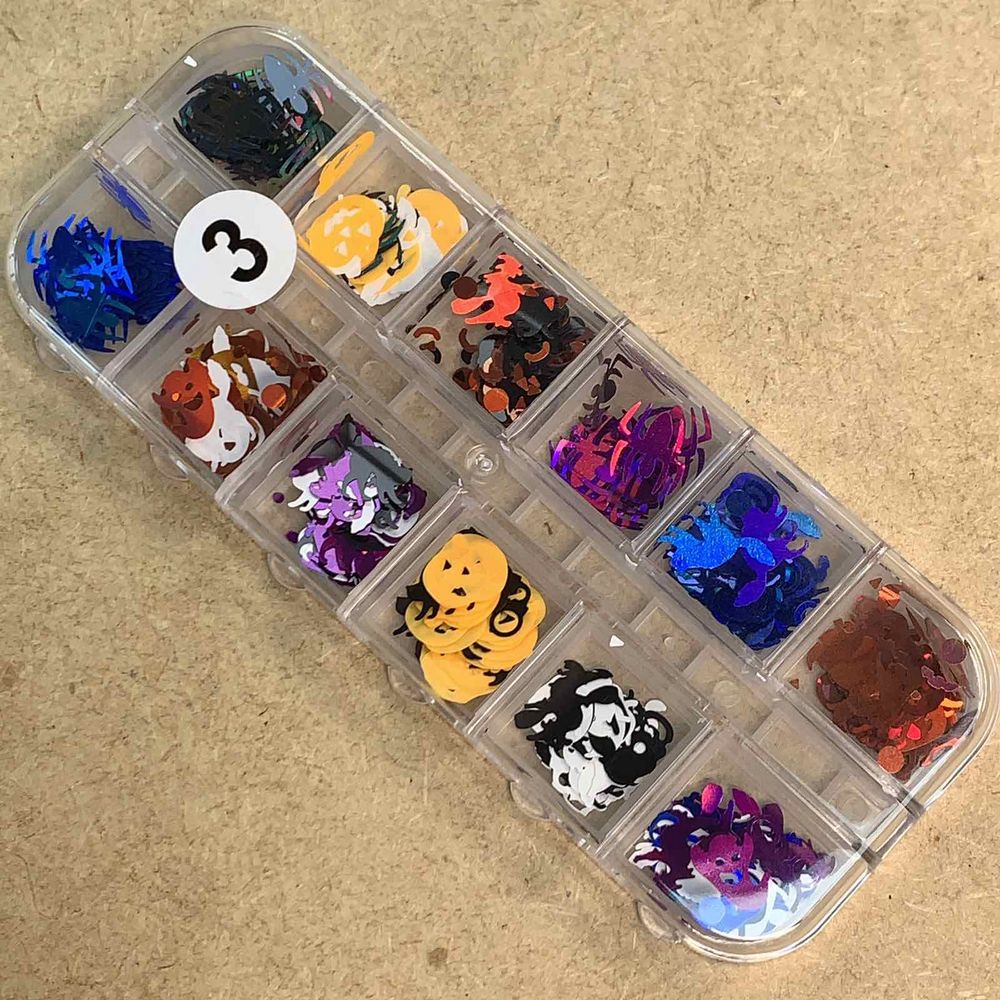 Halloween nail glitter sequins cases - 4