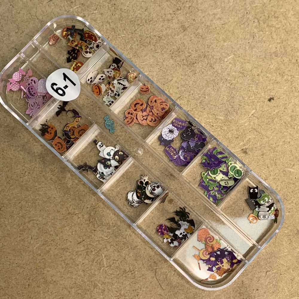 Halloween nail glitter sequins cases - 7