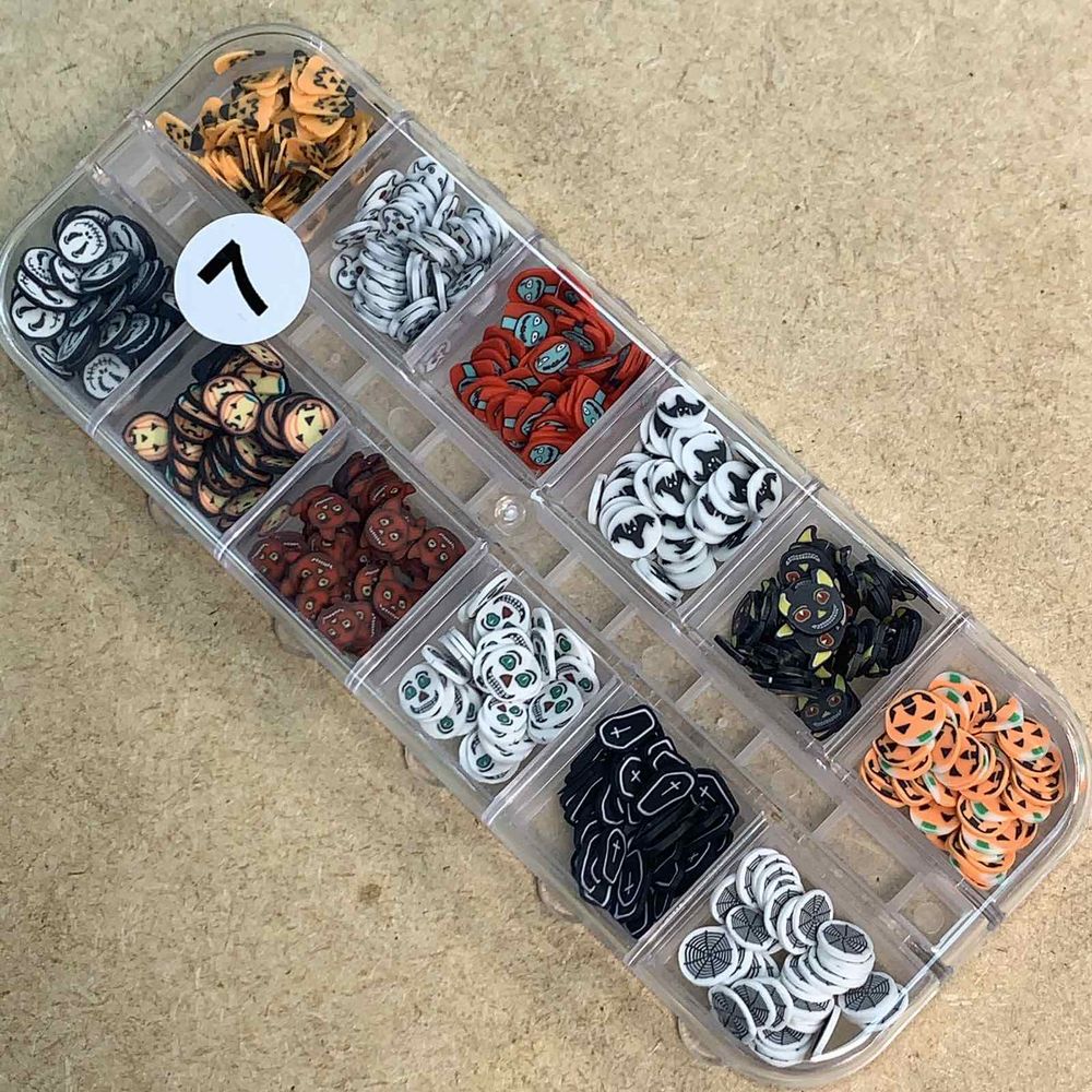 Halloween nail glitter sequins cases - 9
